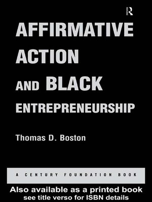cover image of Affirmative Action and Black Entrepreneurship